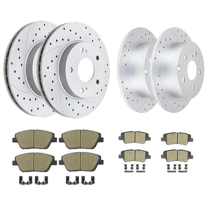 Acinoparts Front and Rear Brake Kit for Hyundai Sonata Kia Optima 2011 - size: HMBK21201