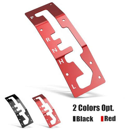 NICECNC Shift Shifter Gate Plate Panel with Gear Letter Red - color: red