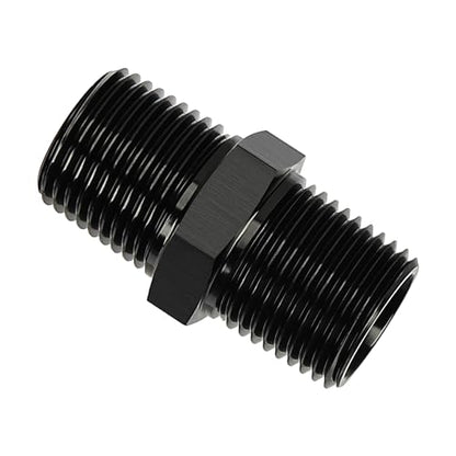 EVIL ENERGY 1/2"NPT Male to 1/2"NPT Male Thread Coupling Equal Hose Fitting Adapter Black Aluminum - size: 1/2 NPT