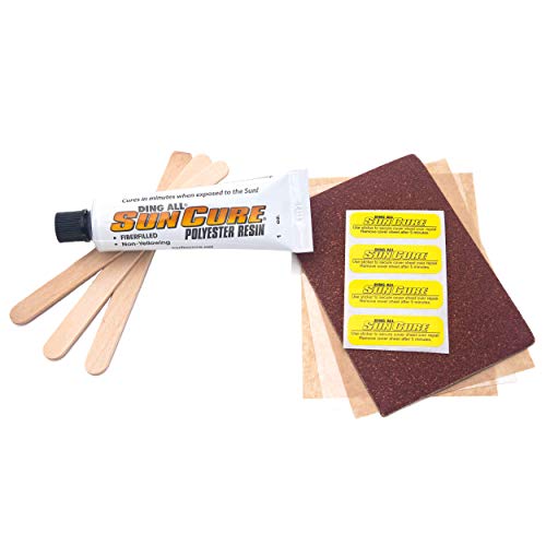 Ding All Sun Cure Surfboard Repair Kit, 1 oz Fiberfilled UV Polyester Resin