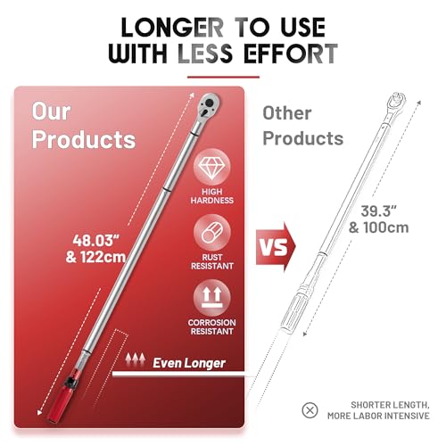 3/4 Inch Torque Wrench, 48 Tooth Torque Wrench 3/4 Drive 160-840FT.LB/217-1139N.M with a Solid Storage Case - size: 3/4''-800FT.LB