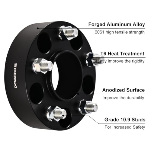4pc Forged 5x4.75 Hubcentric Wheel Spacers 2 Inch Thick with M12x1.5 Studs - size: 2 Inch-4 PCS