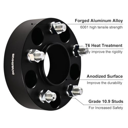 4pc Forged 5x4.75 Hubcentric Wheel Spacers 2 Inch Thick with M12x1.5 Studs - size: 2 Inch-4 PCS