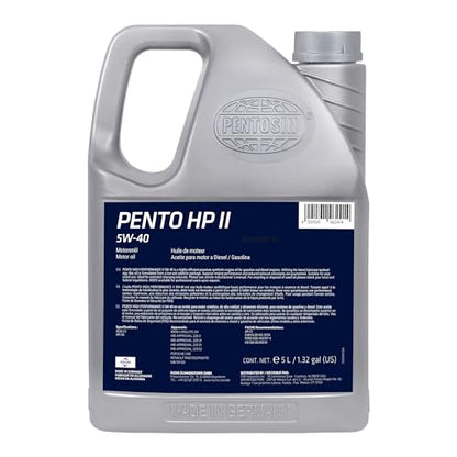 Pentosin 8042206 Pento High Performance II 5W-40 Full Synthetic Motor Oil for Four-Season Use; 5 Liter Jug
