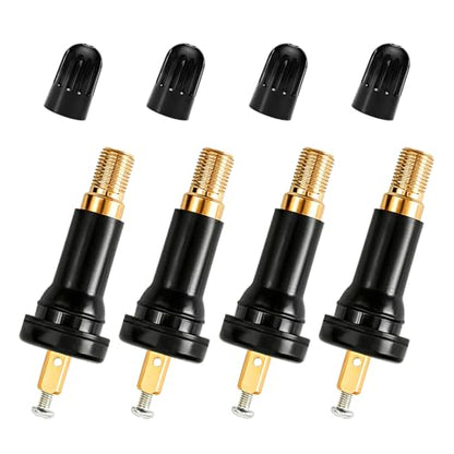 4 PCS TPMS 20008 Tire Valve Stem, Snap-in Auto Tire Pressure Sensor Valve Stems for 0.453" Rim Holes, Rubber Tubeless Valves Stem for Commander Lucerne Avenger Charger Durango