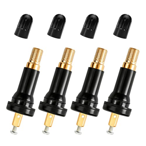 4 PCS TPMS 20008 Tire Valve Stem, Snap-in Auto Tire Pressure Sensor Valve Stems for 0.453" Rim Holes, Rubber Tubeless Valves Stem for Commander Lucerne Avenger Charger Durango