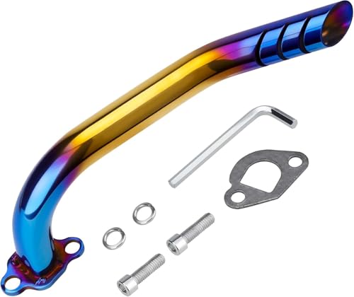 212cc Exhaust Pipe Header Kit for Coleman CT200u CT200u-ex BT200X KT196 196cc 6.5hp, for Non-Hemi Predator 212cc Baja Warrior MB200 GX160 GX200 Engine Axis M200 Mini Bike - color: Blue
