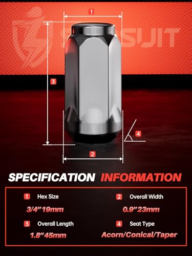 Sposuit 24 Pcs M14x1.5 Chrome Lug Nuts, 19mm Hex - Replacement for Chevy - color: Chrome, size: M14x1.5, style: 24 Pcs HexDrive