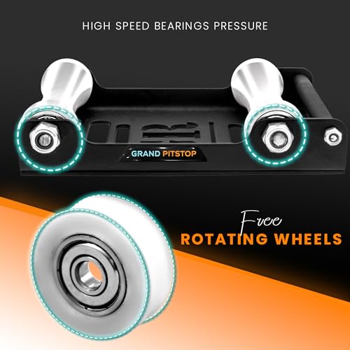 GRAND PITSTOP Motorcycle & Powersports Maintainence Stand Wheel Cleaning Wheel Roller Stand for tire Cleaning & Chain Lubrication - Groller Large (Bikes < 600 lb & Tire Width <240 mm) - color: Black