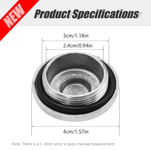12361-300-000 Rear Differential Gear Case Oil Cap Replacement for Honda TRX 250 300 350 400 450 500 Gearbox Oil Cap Gear Case Filler Cap