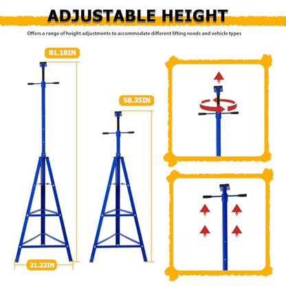 KUAFU Adjustable Under Hoist Tripod Stand, 4500 LBS Load Capacity, 2 Ton - size: Blue