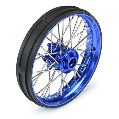 Pro-Line Racing 1/4 Pro-Spec Aluminum V2 Bead Front Wheel Assembled Blue Promoto-MX PRO283600T1