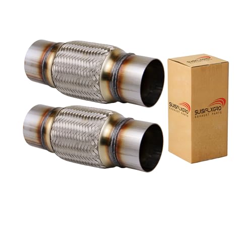 Exhaust Flex Pipe Universal Type 100% Stainless Steel For Heavy Duty and Cars (2 PCS, 3.0X6X10) - size: 3.0X6X10 2 PCS