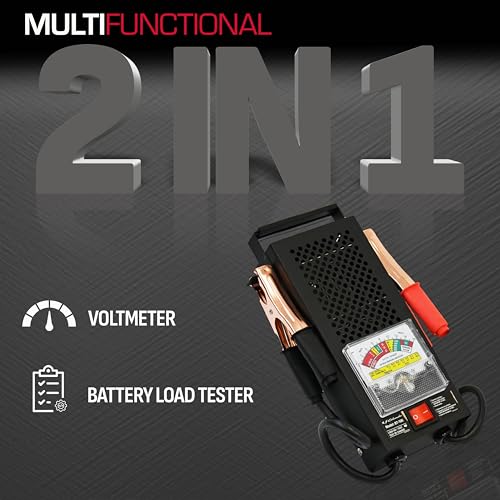 Schumacher ElectricCar Battery Load Tester and Voltmeter for Batteries Upto 1000 Cranking Amps,ChargingSystemDiagnosis for 6V/12V PowerSport,Automotive and MarineBatteries,Analog/BT-100 (Pack of 2) - size: Analog / BT-100 (Pack of 2)
