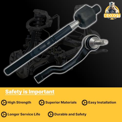 4pcs Front Inner & Outer Tie Rod Ends Kit Fit for Ford Edge 2015-2018, Fusion 2013-2017, Fit for Lincoln MKZ 2013-2017, MKX 2016-2018 | EV801122 X2 ES801109 ES801110 - size: EV801122 X2 ES801109 ES801110