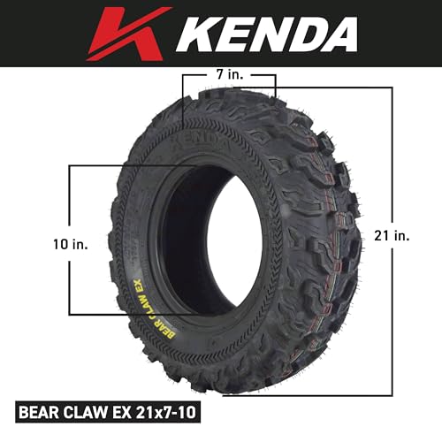 Kenda Bearclaw EX K573-21x7-10 Front & 22x11-10 Rear ATV/UTV Tires (4 pk) - size: 21x7-10; 22x11-10 (4 Pack)