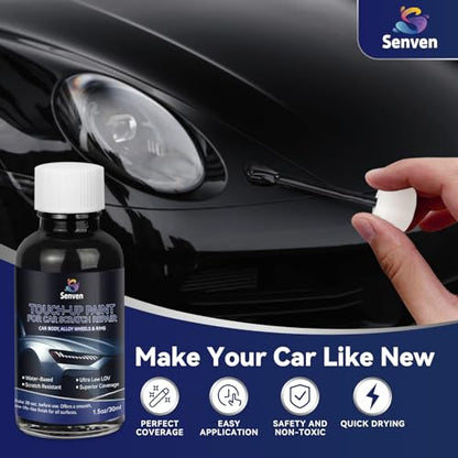 Car Black Paint Touch Up Cars Scratch Repair for Vehicles, Rim High-Gloss Black Paint Pen 30ML Quick Drying Automotive Scratch Repair, Non-toxic 1.5 oz Easy to Use - color: Black