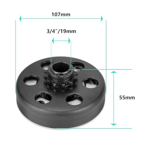 Go Kart Clutch 3/4 Bore 12T with #35 Chain, for Predator 212 Centrifugal Clutch Compatible with Honda GX160, GX200, GX140, GX120, GC160, GC190, Harbor Freight, Briggs and Stratton Tecumseh - size: 3/4" Bore 12T with Chain