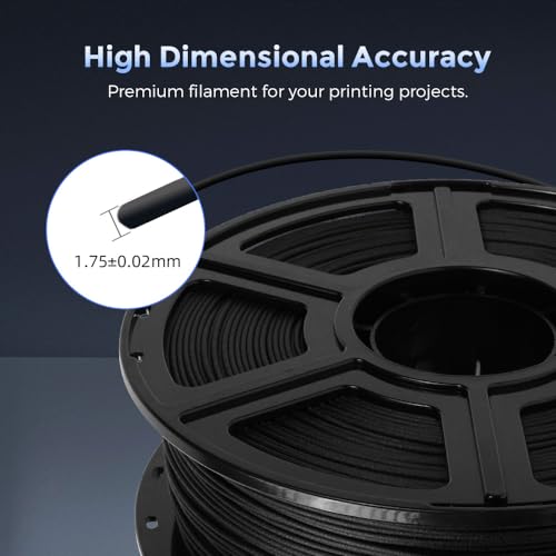 FLASHFORGE Carbon Fiber PETG Filament 1.75mm, Carbon Fiber PETG 3D Printer Filament, 1KG Spool Dimensional Accuracy +/- 0.02mm, Lightweight & Heat-Resistant & Moisture Free (Black) - color: Black, size: PETG CF