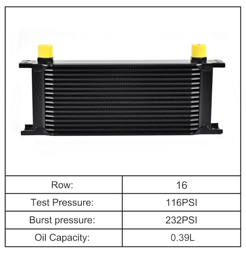 EVIL ENERGY 16 Row Oil Cooler, 10AN Engine Oil Cooler Universal - size: 16 Row