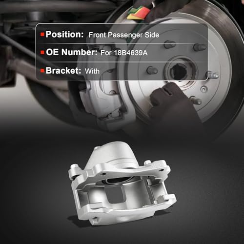 cciyu Front Right Disc Brake Caliper Assembly w/Bracket 18B4639A - size: Front Right[18B4639A]