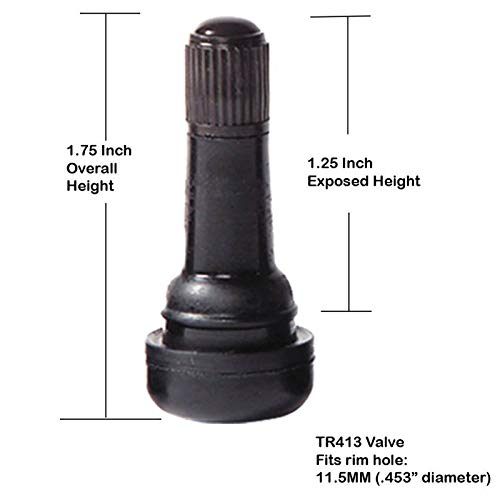 BLACKHORSE-RACING 25 Pack Valve TR413 Snap-in Tire Valve Stems - size: TR413-25pcs