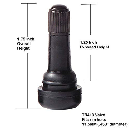 BLACKHORSE-RACING 25 Pack Valve TR413 Snap-in Tire Valve Stems - size: TR413-25pcs