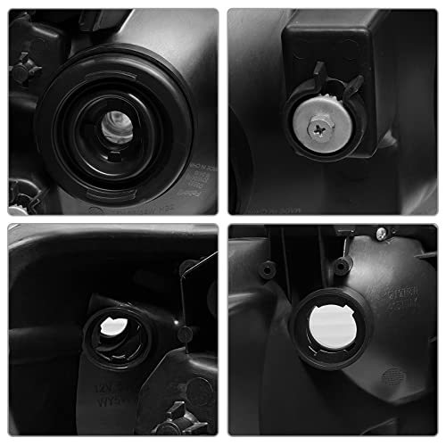 Headlight Assembly Pair for 2012-2015 Toyota Tacoma Black Housing Amber Reflector Left Right W/O Bulbs - color: Black Housing Amber Reflector Clear Lens