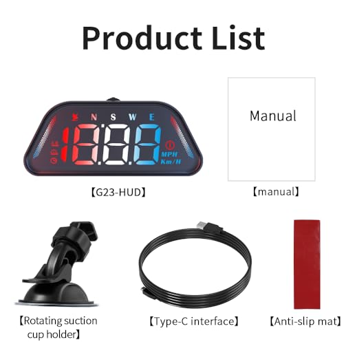 Digital GPS Speedometer HUD for Cars, Overspeed & Fatigue Alert,Plug & Play