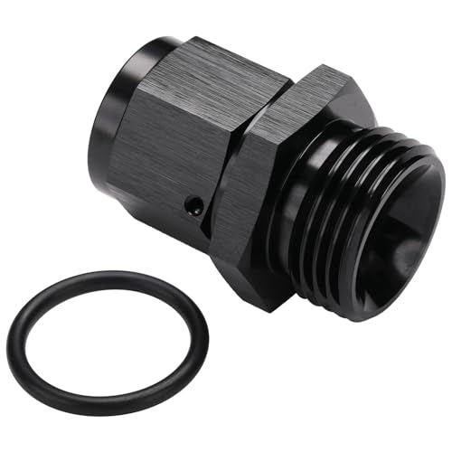10AN Female Flare Swivel to 12AN -12 ORB Male O-ring Boss Fuel Rail Fitting Adapter Straight Aluminum Black - color: Black, size: 10AN Female to -12 ORB Male