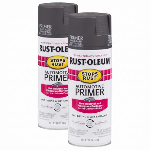 Rust-Oleum 2089830 Stops Rust Automotive Primer, 12 Ounce, Dark Gray (Pack of 2) - color: Flat Dark Gray, size: 12 Ounce (Pack of 2)