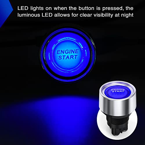Nilight Start Engine Button 12V DC 50A Blue - color: Blue Start Engine Button