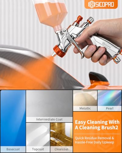 Professional LVLP Spray Gun, Automotive Paint Gun - color: Orange