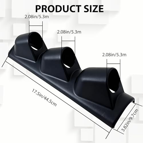 Universal Black 2" 52mm Triple 3 Hole Pillar Gauge Pod Holder, Automotive Housing Pods, ABS Plastic Auto Dash Mount Bracket, Dashboard Meter Cup Holder for Cars, Trucks (A/Triple Hole Black) - color: A/Triple Hole Black