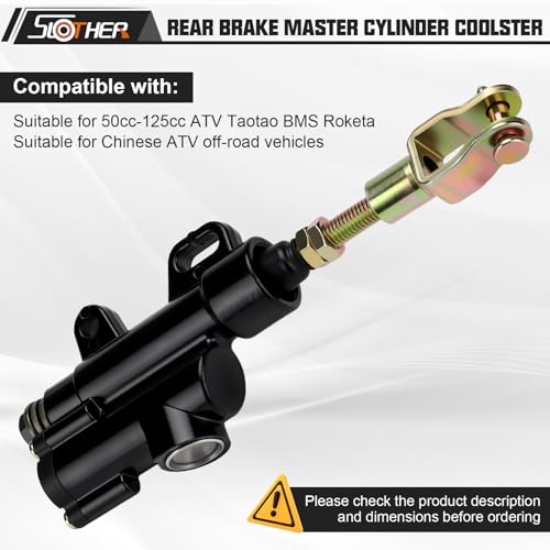 Rear Brake Master Cylinder Coolster for 50cc 70cc 90cc 110cc 125cc ATV Chinese Dirt Bike Quad Taotao Baja BMS Roketa Apollo Sunl Xpro Pitster Piranha NSTKazuma