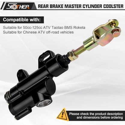 Rear Brake Master Cylinder Coolster for 50cc 70cc 90cc 110cc 125cc ATV Chinese Dirt Bike Quad Taotao Baja BMS Roketa Apollo Sunl Xpro Pitster Piranha NSTKazuma