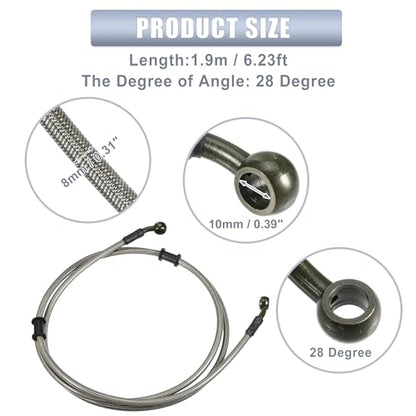 uxcell 1 Set 1.9m 6.23ft Motorcycle Hydraulic Brake or Clutch Line Hose Universal for Motorcycle Dirt Bike ATV Moped Scooter with Screws - size: 190CM