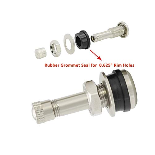 Valve Stem TR416, Metal Valve Stems, Bolt in Tire Valve Stem, High Pressure Valve Stems, Outer Mount Fits .453" and .625" Rim Holes (5 PCS) - size: 5 pack