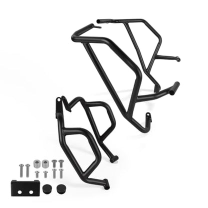 CHIFUN Engine Guard Crash Bars for 450MT Ibex 450 2024-2026, Motorcycle Upper and Lower Highway Frame Gas Fuel Tank Falling Protection Bars (Black) - color: Black