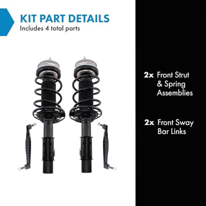 TRQ Front Suspension Kit Complete Strut & Coil Spring Assembly Sway Bar - style: PSA27851