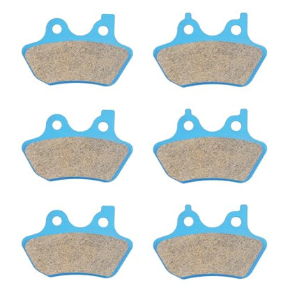 Ceramic Brake Pads Front and Rear for Harley Davidson FLHTCU-I Electra Glide Ultra Classic 2000-2007 and more, Replacement Disc Brake Pad Kit - color: blue