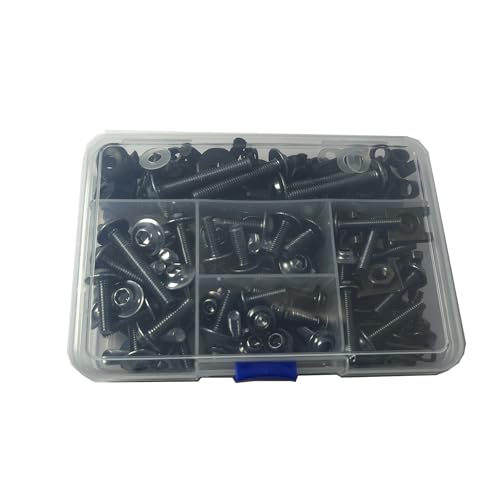 210pcs Motorcycle Fairing Bolts Kit for Sportbike Black - color: Black