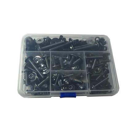 210pcs Motorcycle Fairing Bolts Kit for Sportbike Black - color: Black