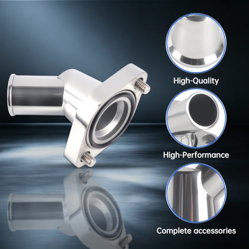 45° Swivel Water Neck Aluminum Polished Thermostat Housing - color: Silver, size: 45 Degrees Style1