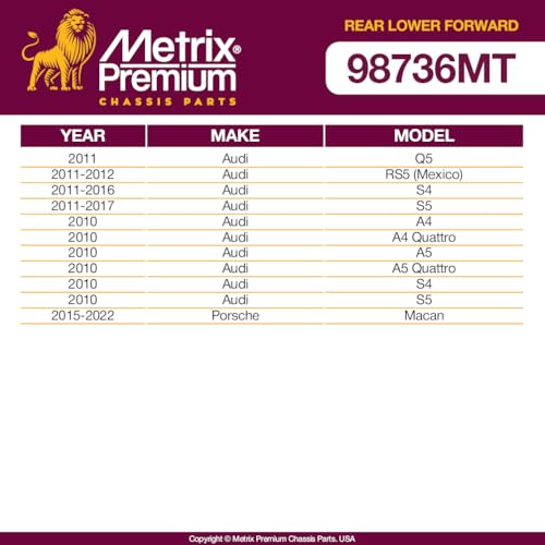 Metrix Premium Chassis Parts Control Arm Kit Fits Audi A6 17-18, A7 Quattro - size: CMS70192_CMS70192