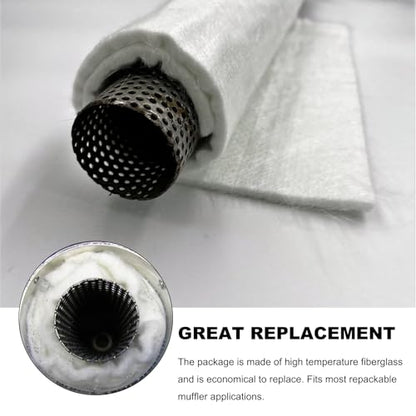 Muffler Mat, Motorcycle Fiberglass Packing Material Exhaust Pipe Wrap Silencer, Universal Muffler Mat for 2-Stroke 4-Stroke Motorcycle ATV Dirt Bike (23.6×11.8×1.0 inches) - color: 23.6×11.8×1.0 inches