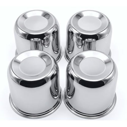 3.19 Inch Sliver Wheel Center Caps Compatible with Trailer Truck RV SUV Wheel Rims, 4Pcs Steel Chrome Push Through Trailer Center Caps, 3.17 Inch Height (3.19in) - size: 3.19in