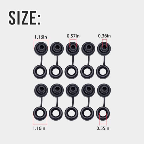 Exhaust Hanger Grommets,10Pcs,Black,1-1/8″ Dia,7/8″ Thick