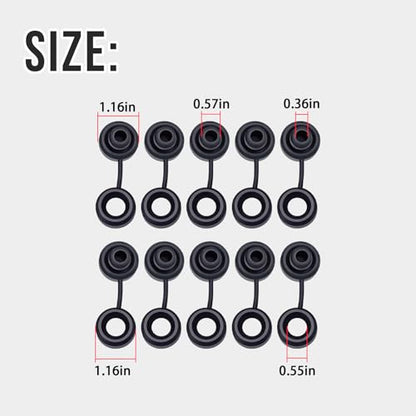 Exhaust Hanger Grommets,10Pcs,Black,1-1/8″ Dia,7/8″ Thick