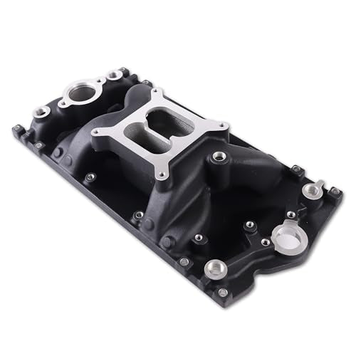 7516 52028 Air Gap Vortec Intake Manifold for SBC 350 V8 Black - size: B-2028 Black